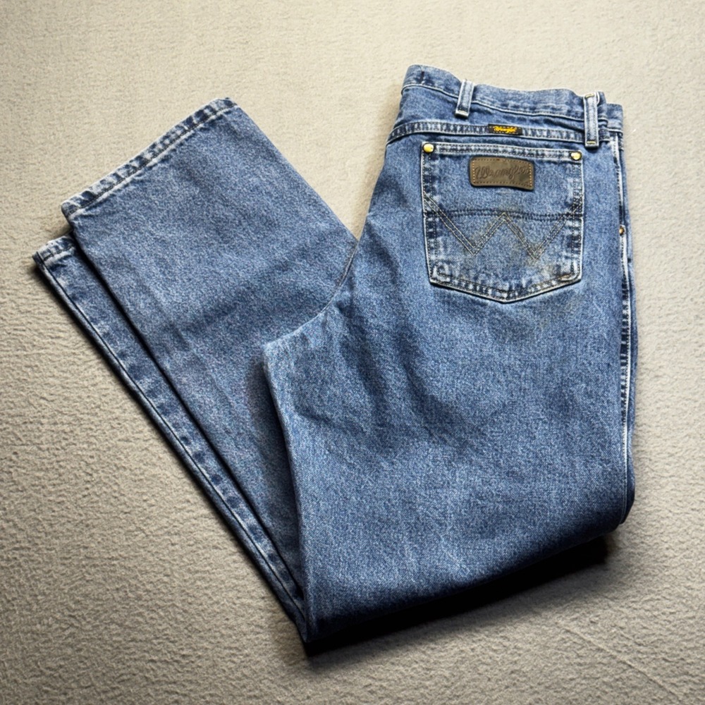 Wrangler George Strait Relaxed Jeans Men 34x32 Medium Wash Straight Leg Denim